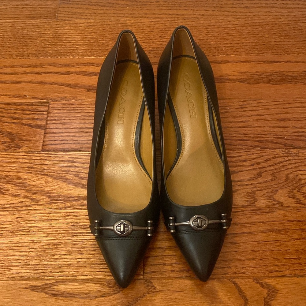 COACH black kitten heel - like new